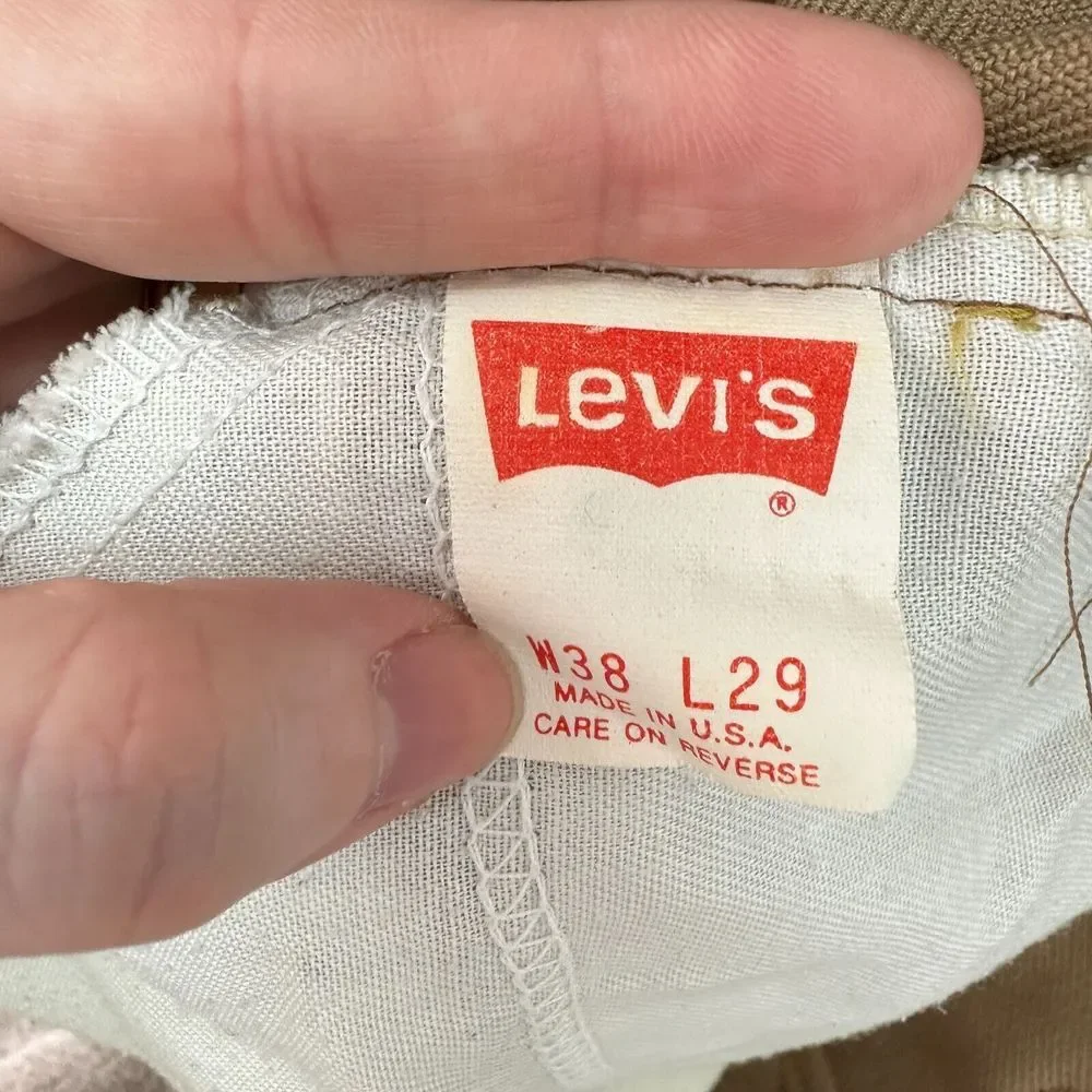 Vintage Levis Strauss &‎ Co. Sta Prest Chino Pants Mens 38 Tan Bootcut Trouser